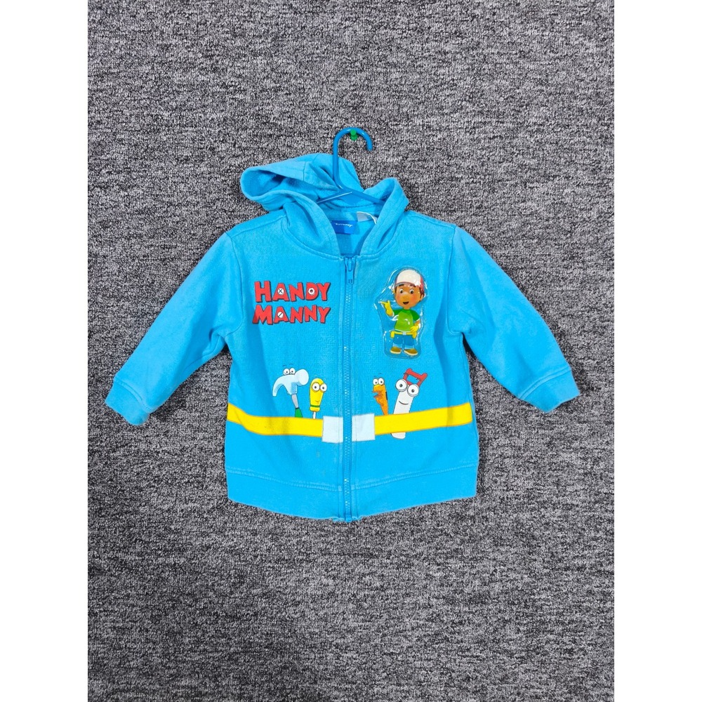 Disney Handy Manny Vintage Blue Full Zip Hoodie Boys 24 Months Playhouse Disney
